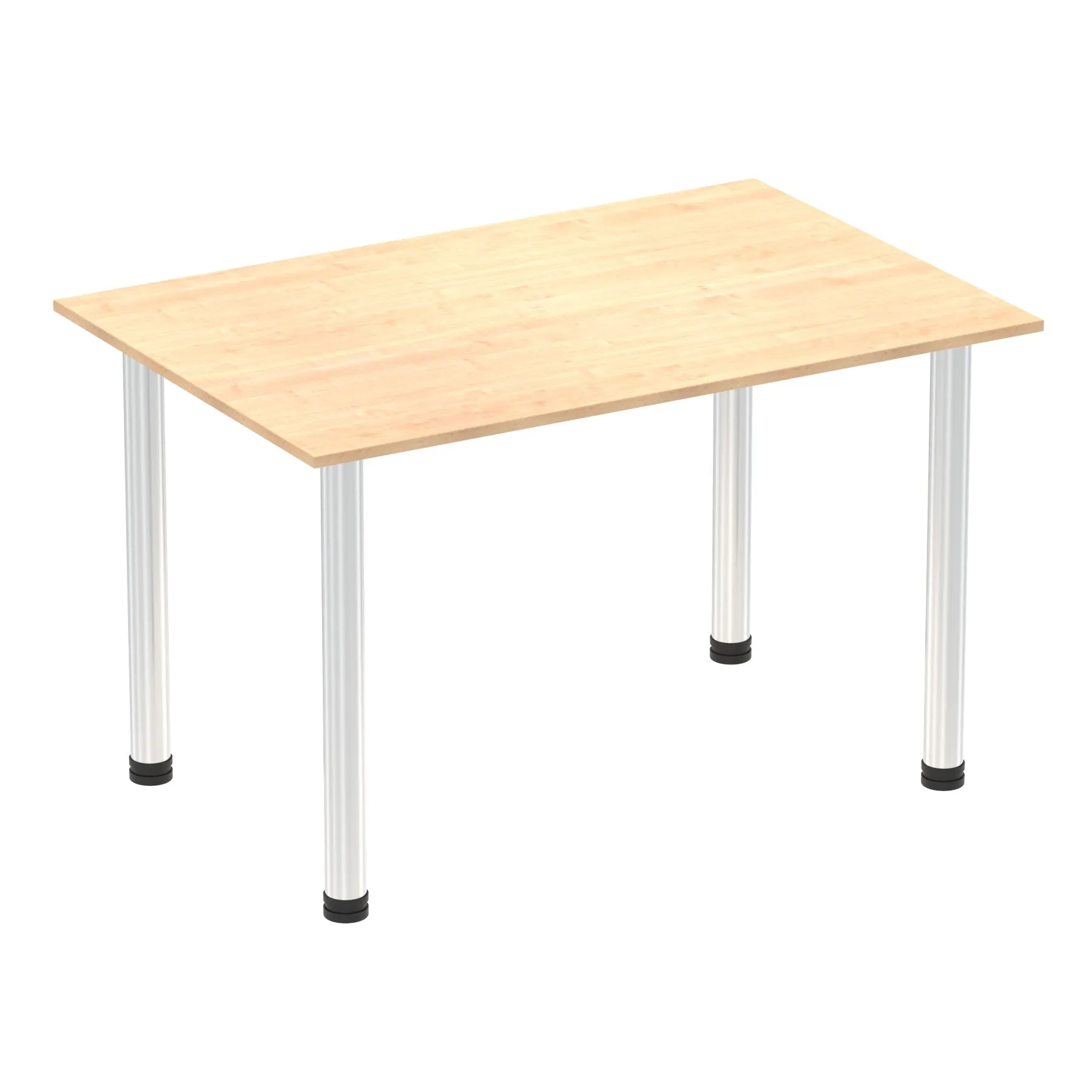 Impulse 1200mm Straight Post Leg Table - Rectangular MFC Desk, Self-Assembly, 5-Year Guarantee, Multiple Frame Colors, 1200x800x740mm