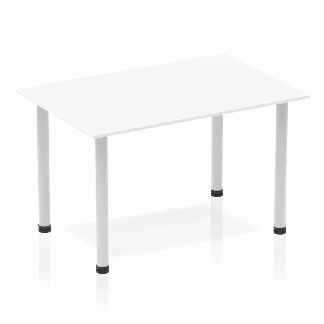 Impulse 1200mm Straight Post Leg Table - Rectangular MFC Desk, Self-Assembly, 5-Year Guarantee, Multiple Frame Colors, 1200x800x740mm