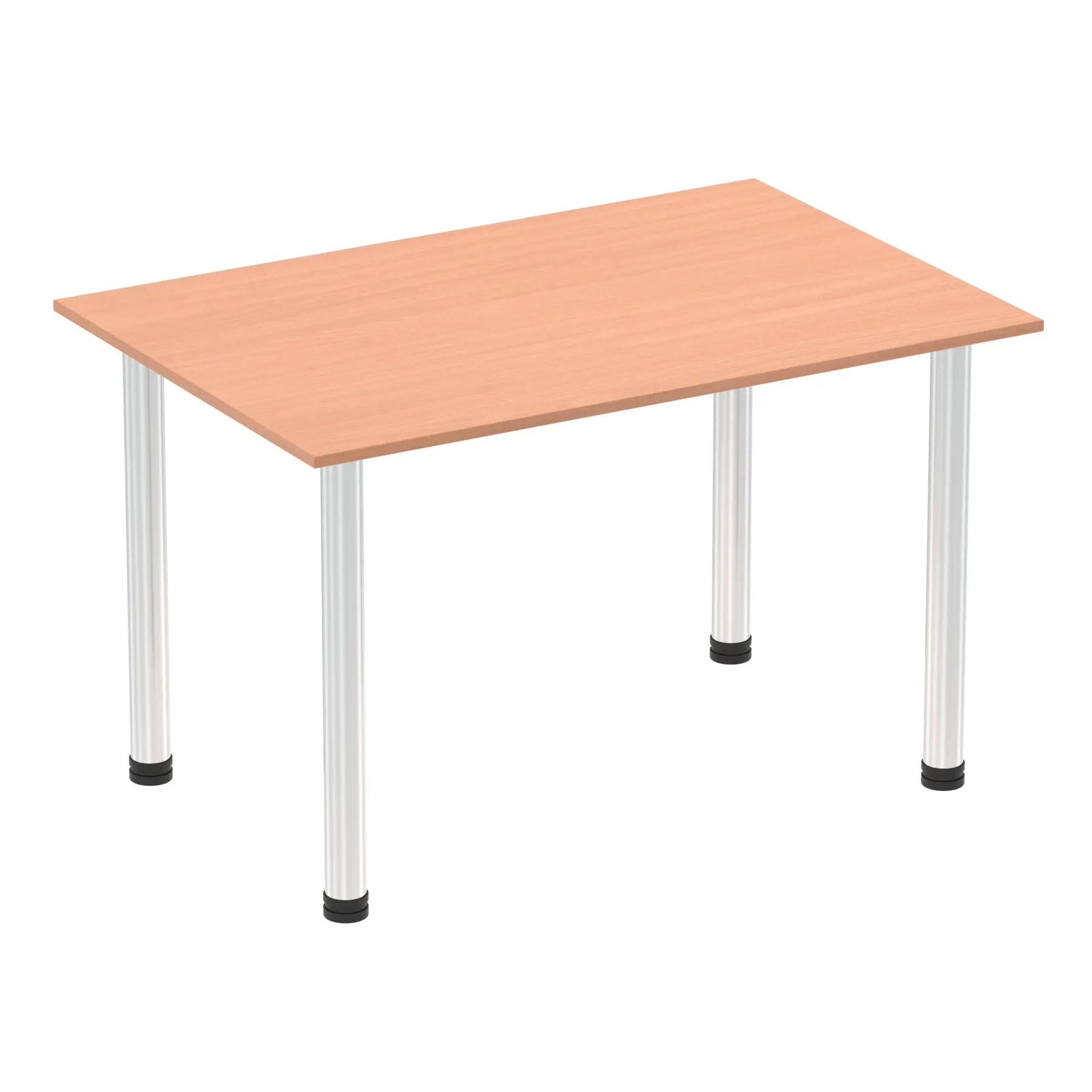 Impulse 1200mm Straight Post Leg Table - Rectangular MFC Desk, Self-Assembly, 5-Year Guarantee, Multiple Frame Colors, 1200x800x740mm