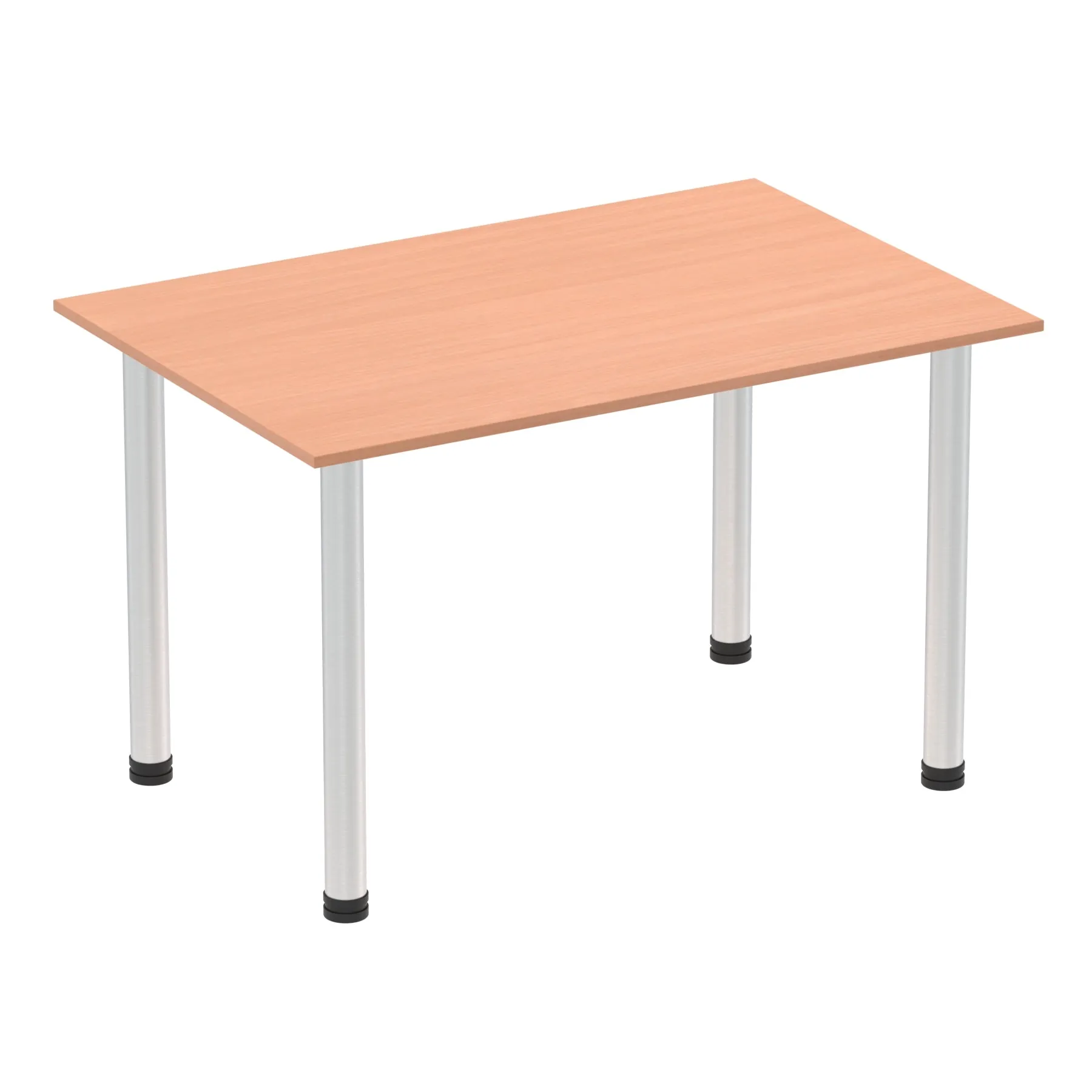 Impulse 1200mm Straight Post Leg Table - Rectangular MFC Desk, Self-Assembly, 5-Year Guarantee, Multiple Frame Colors, 1200x800x740mm