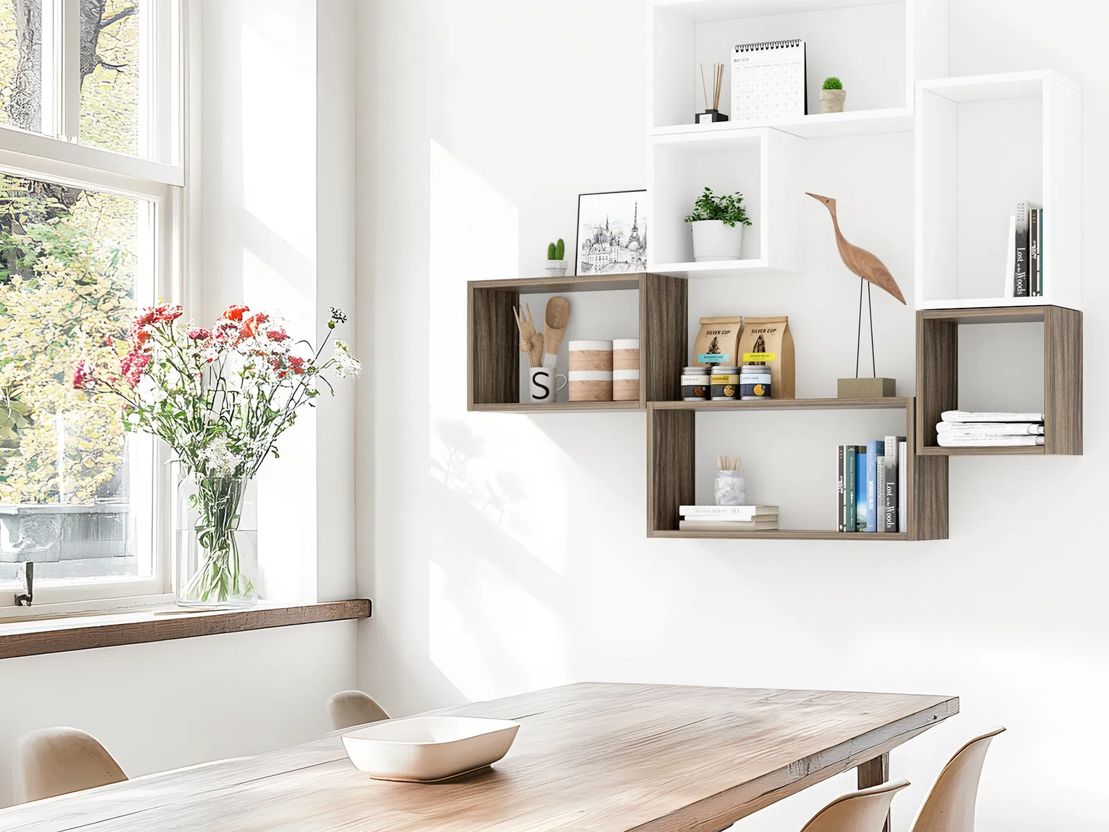 KABOON Floating Shelves Cube--Eucalyptus