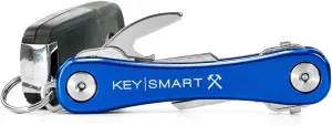 Keysmart Rugged - Multi-Tool Key Holder with Bottle Opener and Pocket Clip (Up to 14 Keys, Blue)