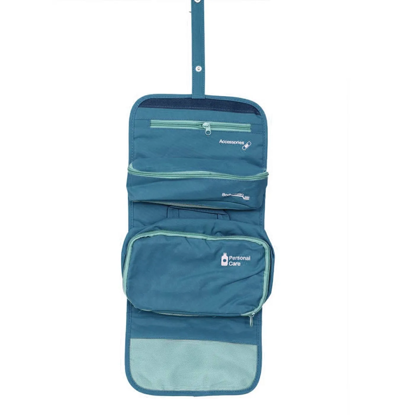 Kuber Industries Canvas Folding Hanging Cosmetic Makeup Travel Toiletry Bag Organizer kit with Detachable Pockets (Blue) - CTKTC039008