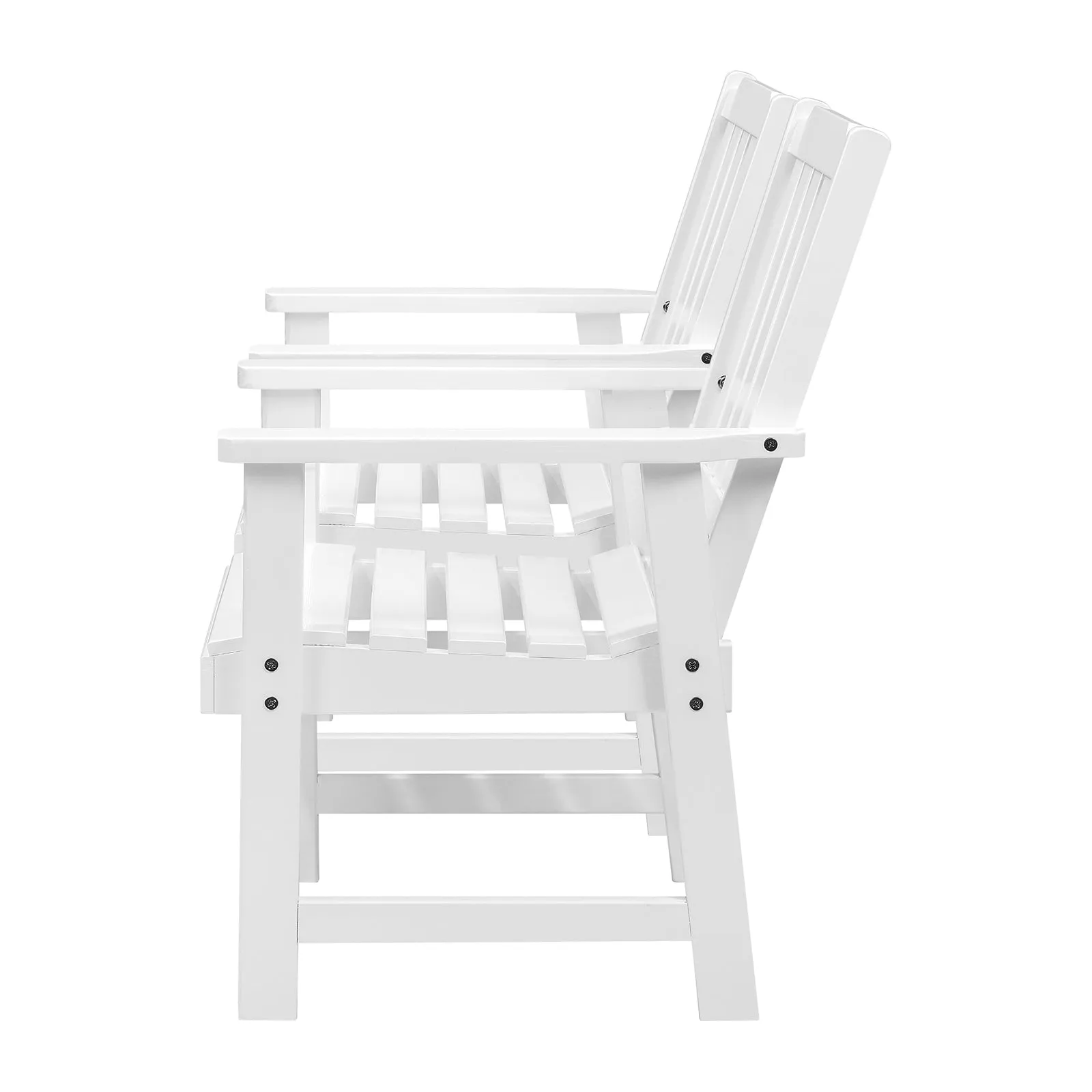 Livsip Outdoor Armchair Wooden Patio Furniture 2PCS Chairs Set Garden Seat White