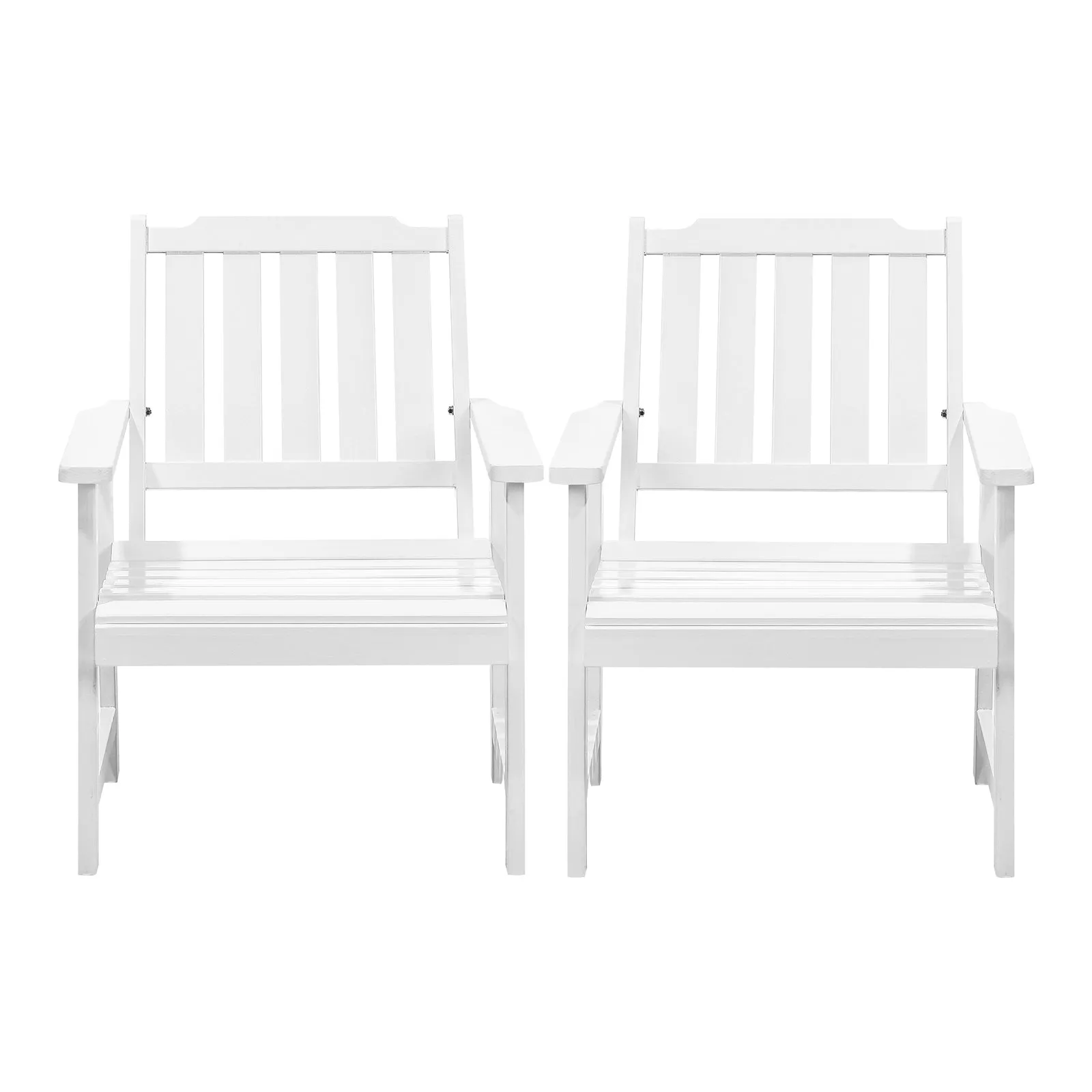 Livsip Outdoor Armchair Wooden Patio Furniture 2PCS Chairs Set Garden Seat White