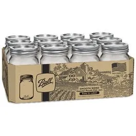 Mason Jars, Regular Mouth, Pint, 12-Pk.