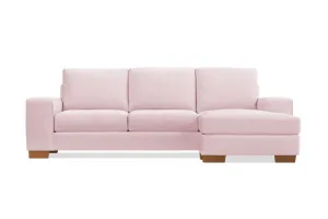 Melrose Reversible Velvet Chaise Sleeper Sofa Bed :: Leg Finish: Pecan / Sleeper Option: Memory Foam Mattress