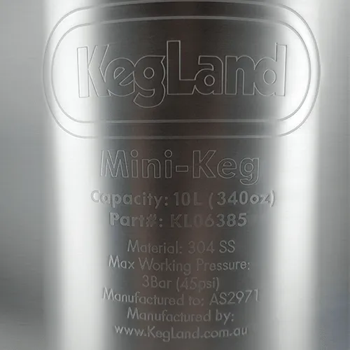 Mini Keg - 10L (approx 340oz) (175mm x 488mm)