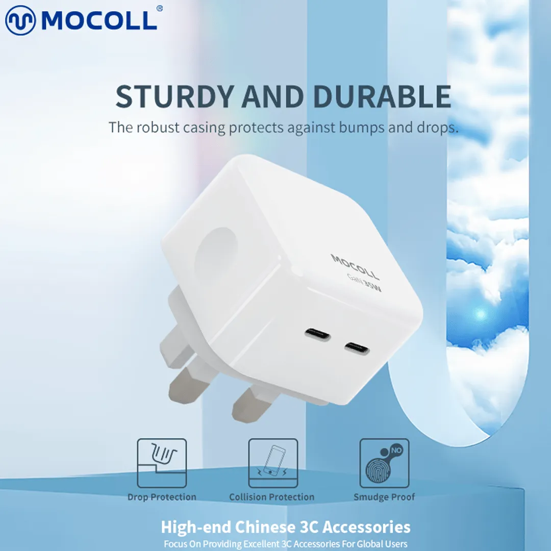 MOCOLL ALFA Series USB-C 35W Dual PD GaN Fast Charger