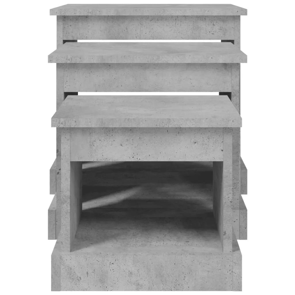 Nesting Tables 3 pcs Concrete Grey Engineered Wood