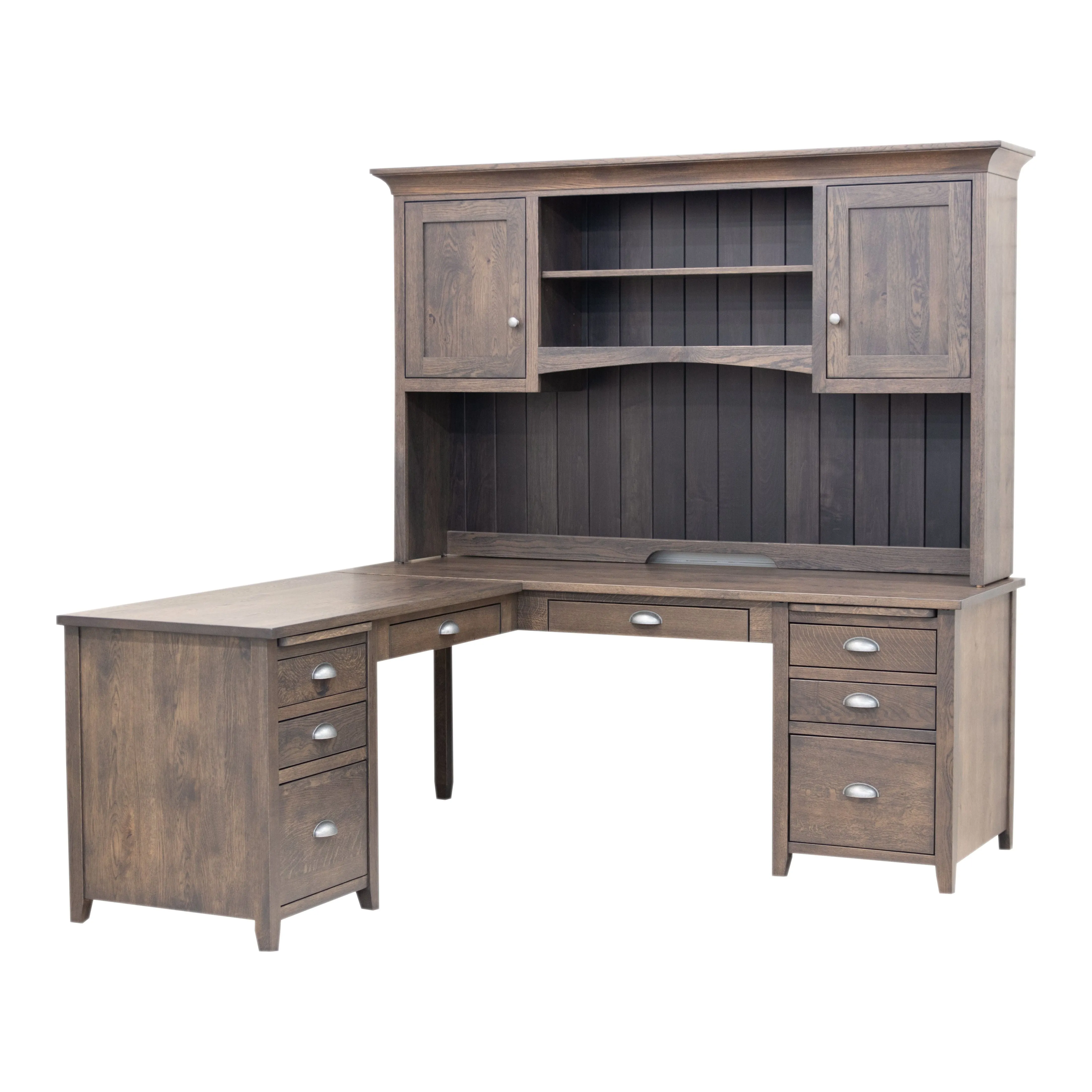 Phoenix L Desk with Hutch Top