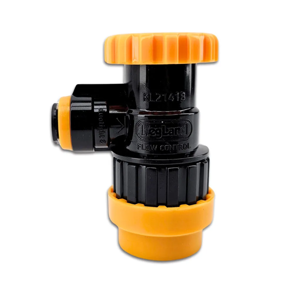 POK duotight 8mm x Flow Control Ball Lock Disconnect (Liquid Black   Yellow)