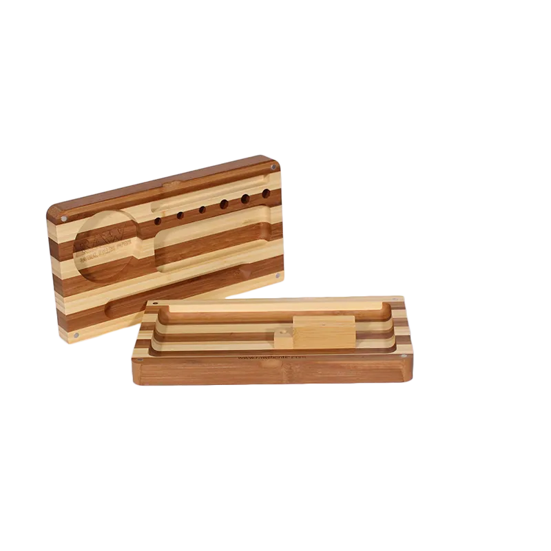 RAW Back Flip Striped Bamboo Rolling Tray