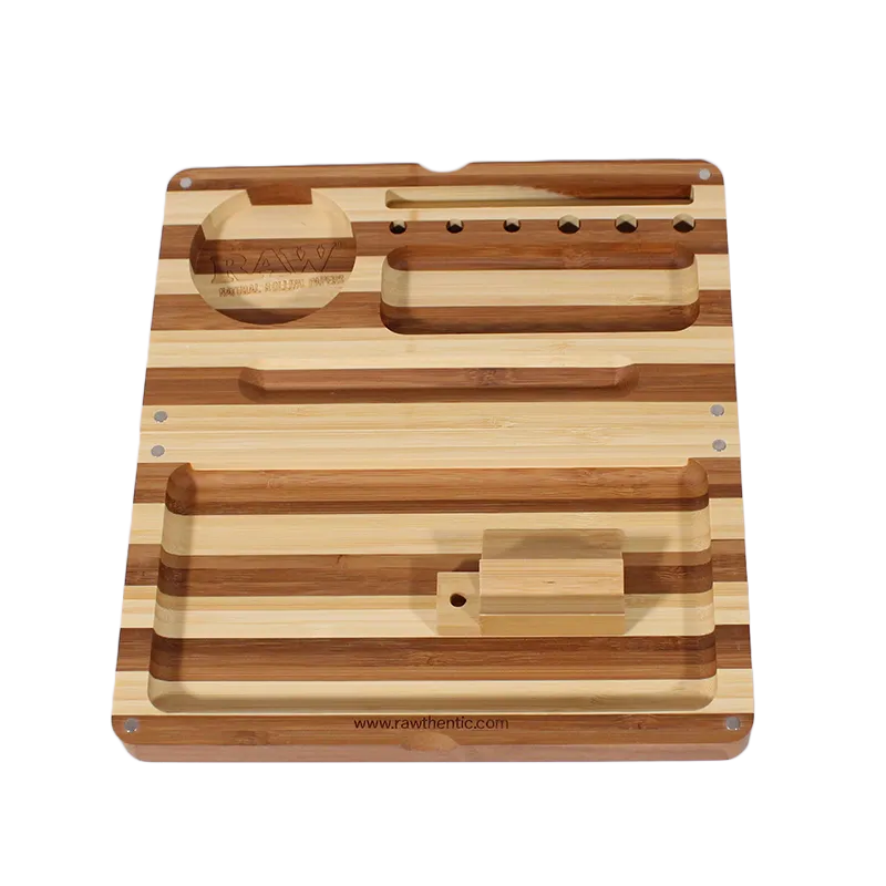 RAW Back Flip Striped Bamboo Rolling Tray