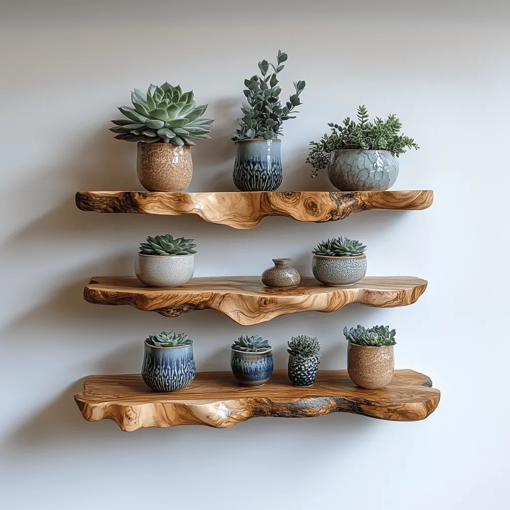 Rustic Live Edge Floating Wall Shelf Housewarming Gift