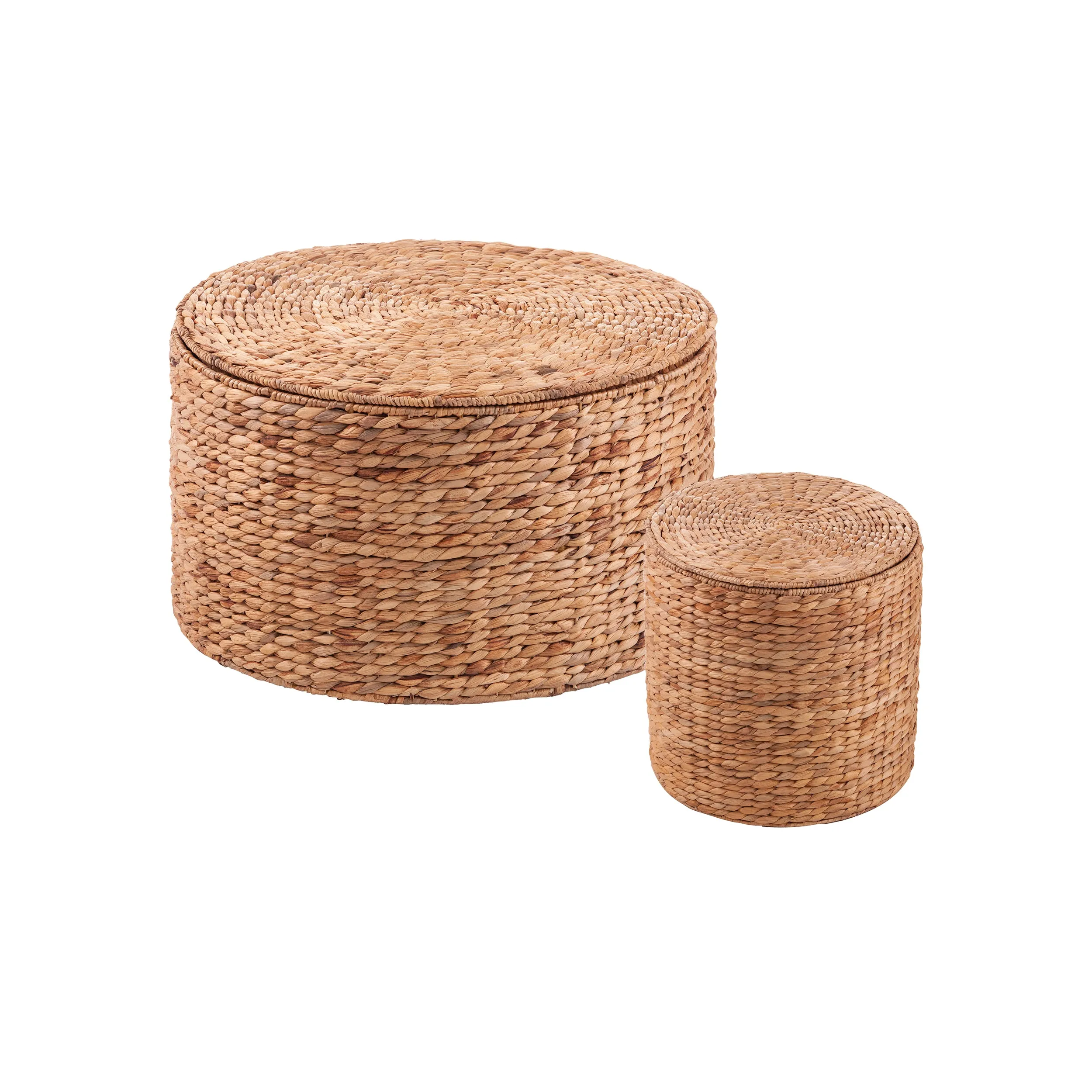 Satalia Round Water Hyacinth Storage Tables – 2 Piece Set