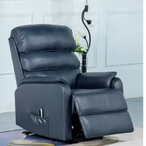 Savoy Navy Leather Lift and Tilt Chair by Annaghmore