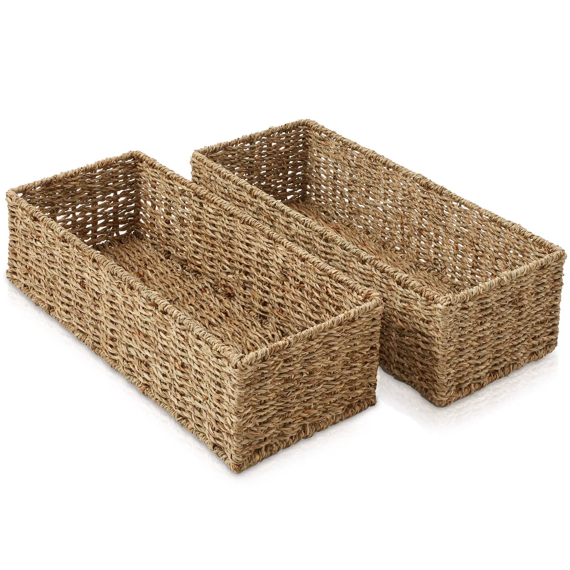 (Set of 2) Bathroom Storage Baskets, Seagrass - Water Hyacinth