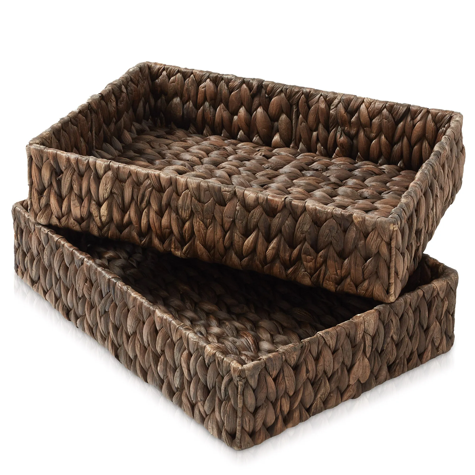 (Set of 2) Bathroom Storage Baskets, Seagrass - Water Hyacinth