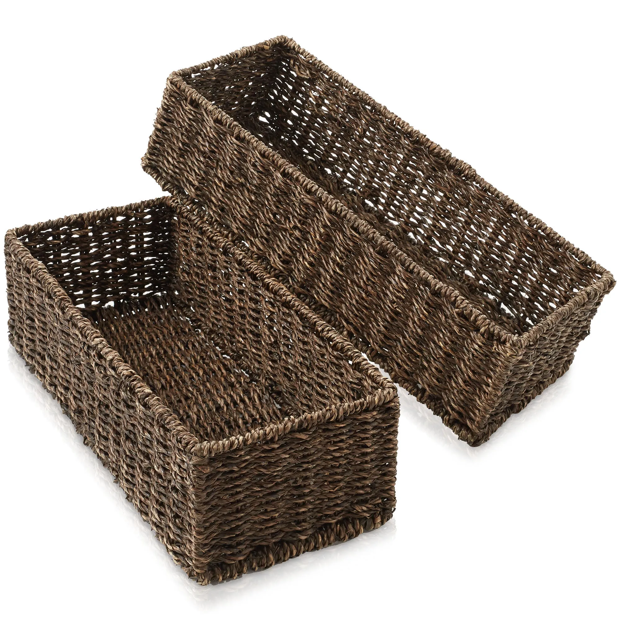 (Set of 2) Bathroom Storage Baskets, Seagrass - Water Hyacinth