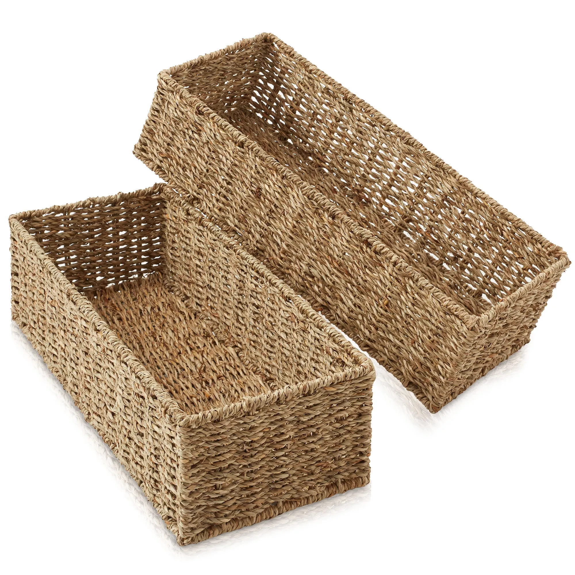 (Set of 2) Bathroom Storage Baskets, Seagrass - Water Hyacinth