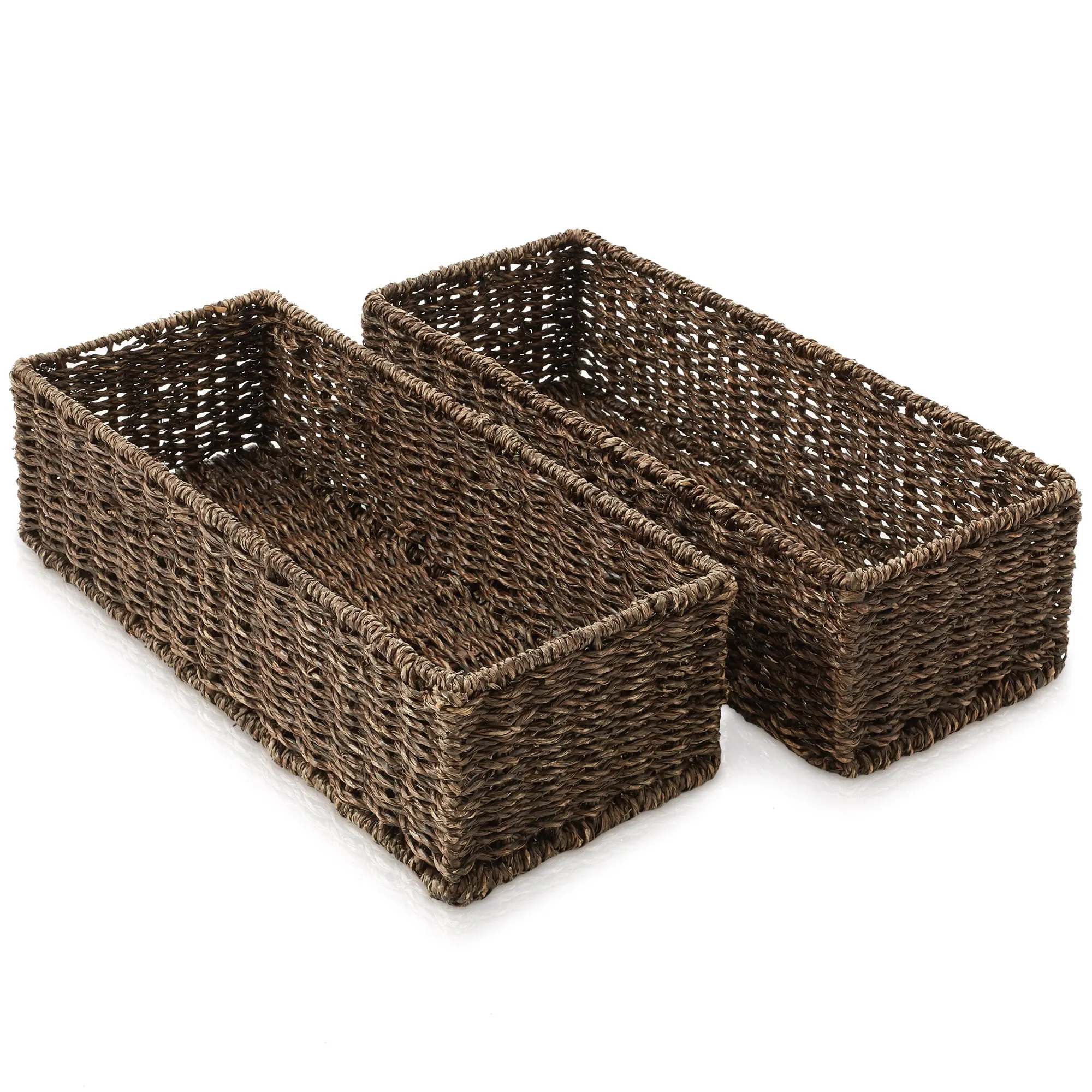 (Set of 2) Bathroom Storage Baskets, Seagrass - Water Hyacinth