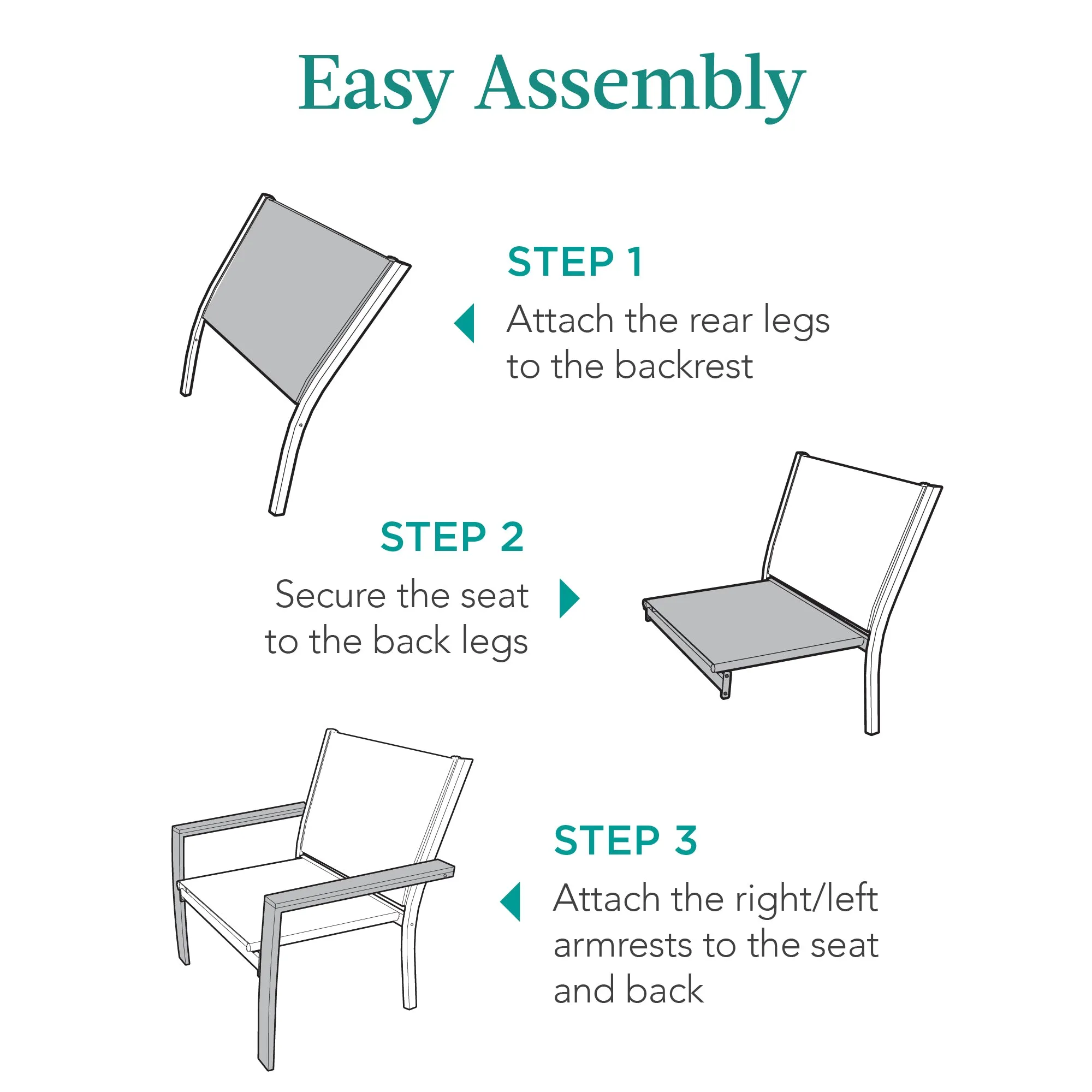 Set of 2 Stackable Textilene Chairs w/ Armrests, Dining Accent Furniture