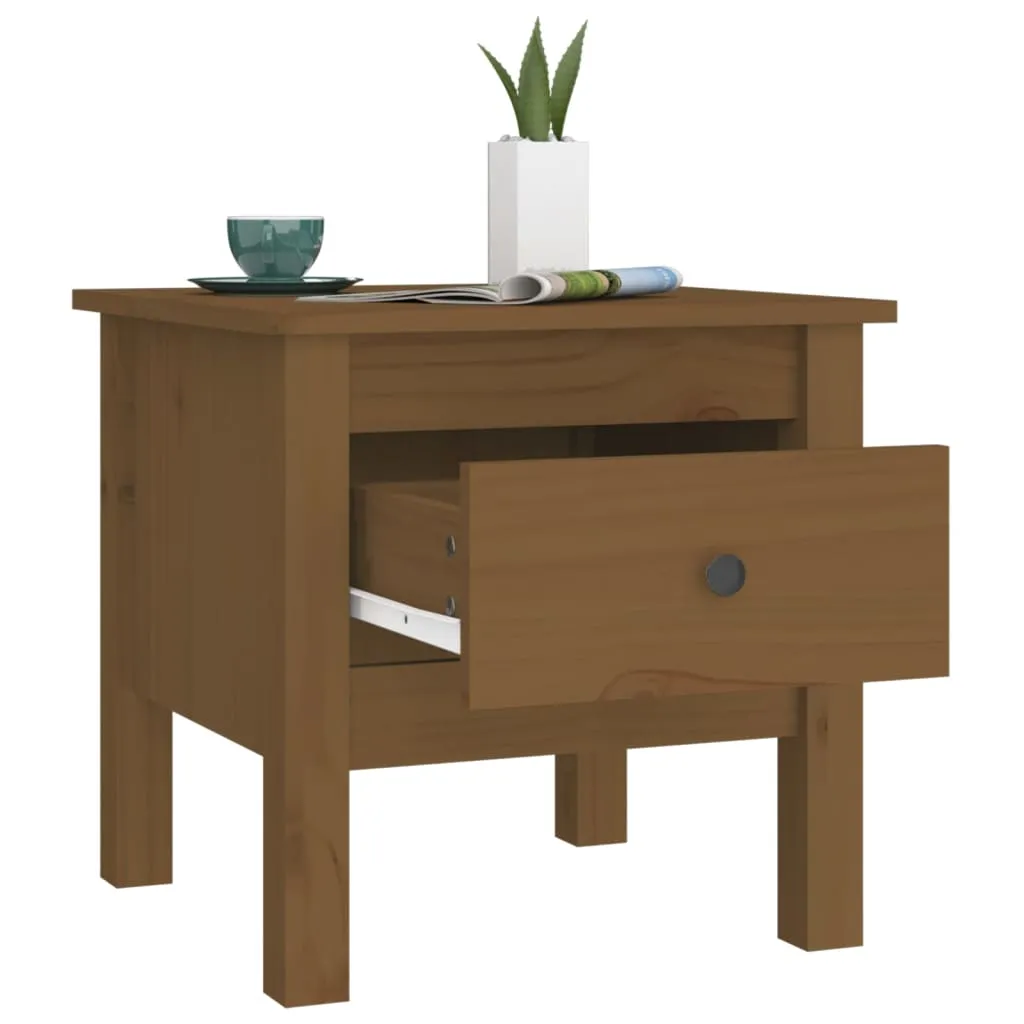 Side Tables 2 pcs Honey Brown 40x40x39 cm Solid Wood Pine