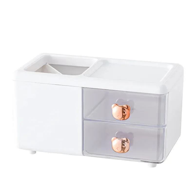 SINOTAO  -  Cute Storage Box Large Capacity Pen Holder Student Desktop Handbook Stationery Storage Box Drawer Ins Home Office Storage Bins