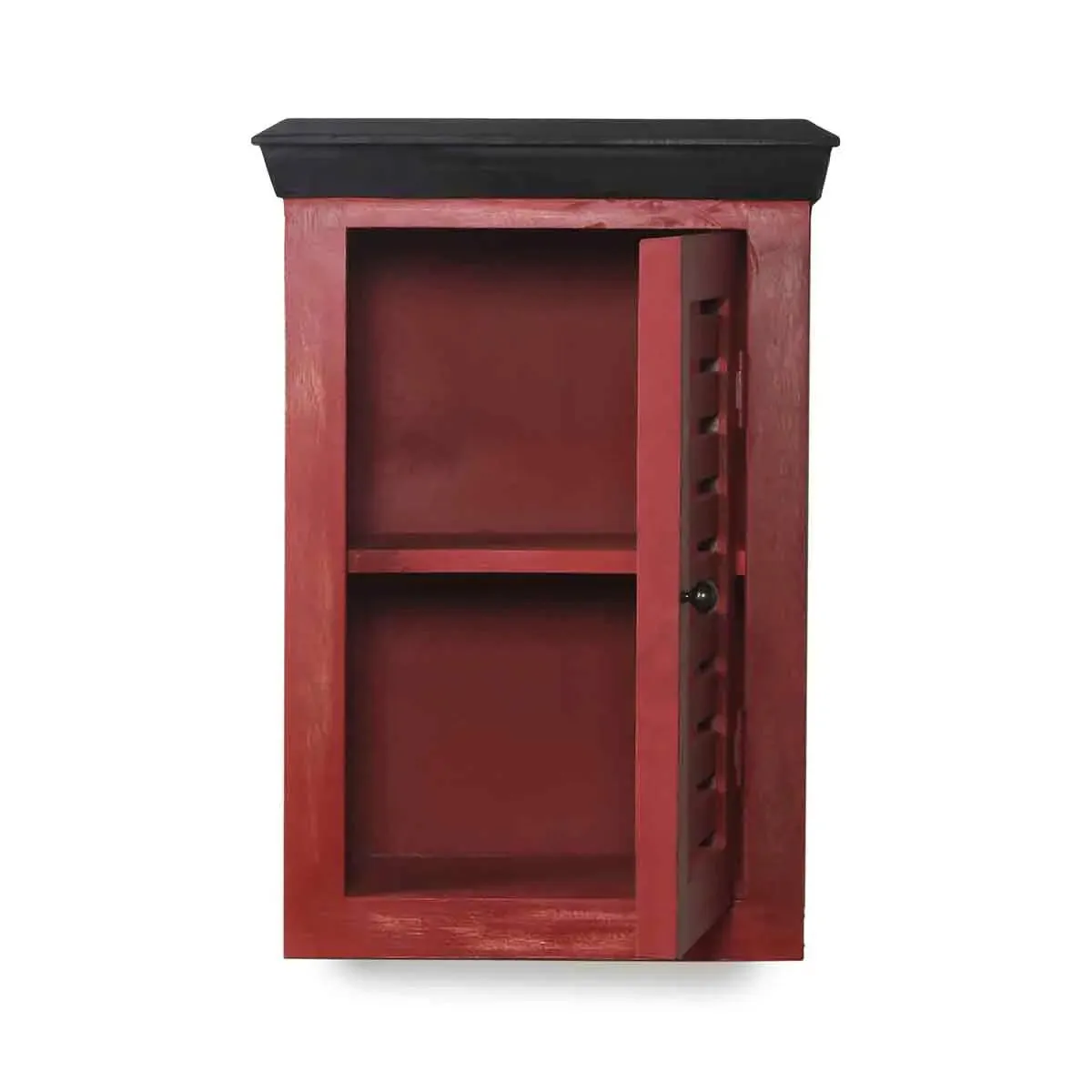 Solid Wood Vintage Red Bath Cabinet