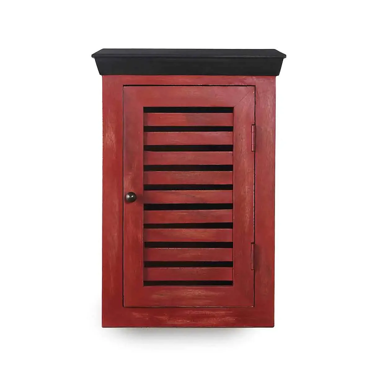 Solid Wood Vintage Red Bath Cabinet