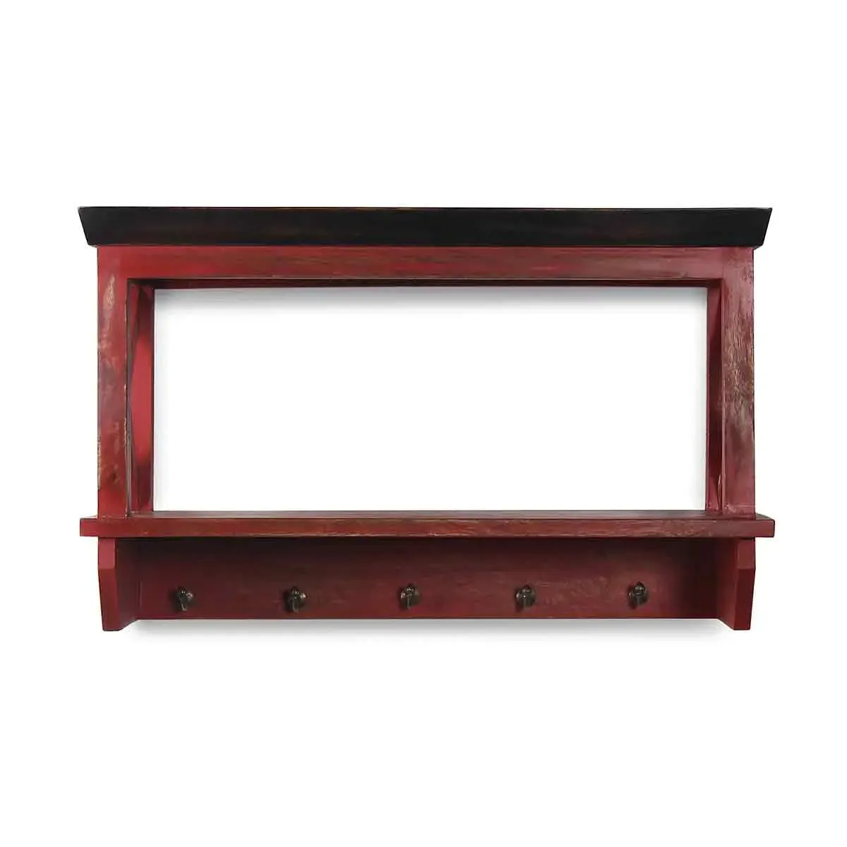 Solid Wood Vintage Red Bathroom Shelves