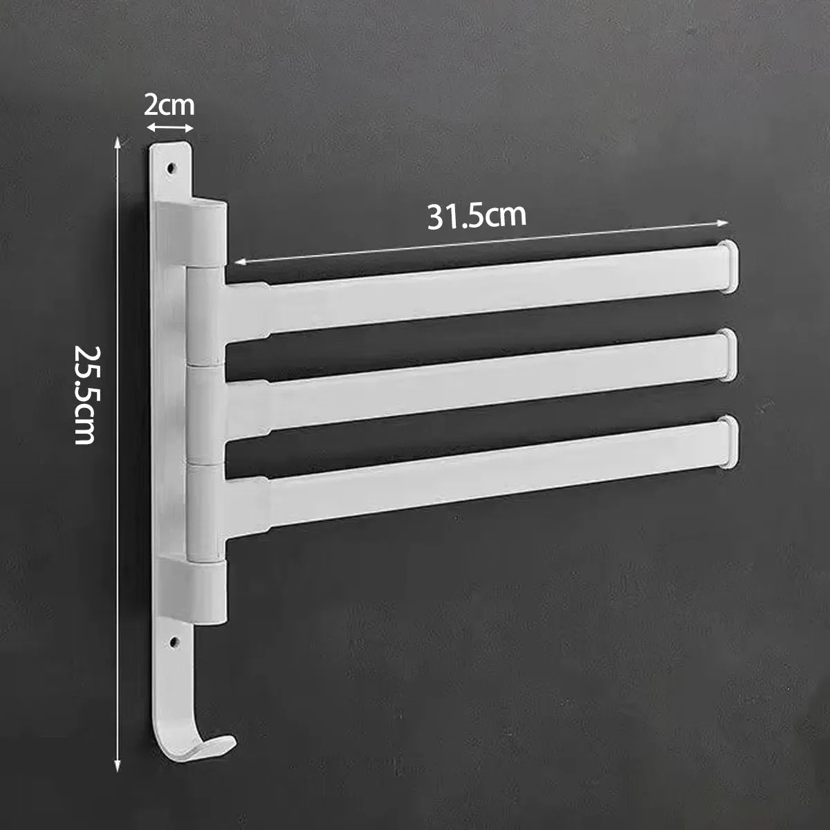 Swivel Towel Rack, Thicken 5-Arm Towel Bar,  Rustproof Swing Out Towel Hanger for Bathroom, Kitchen