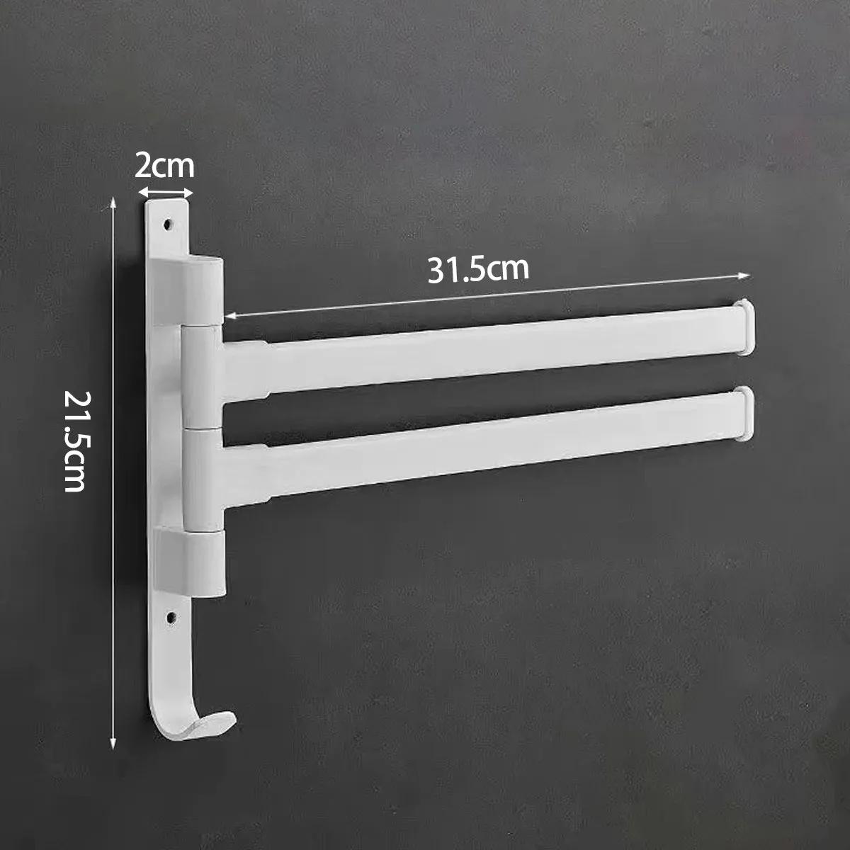 Swivel Towel Rack, Thicken 5-Arm Towel Bar,  Rustproof Swing Out Towel Hanger for Bathroom, Kitchen