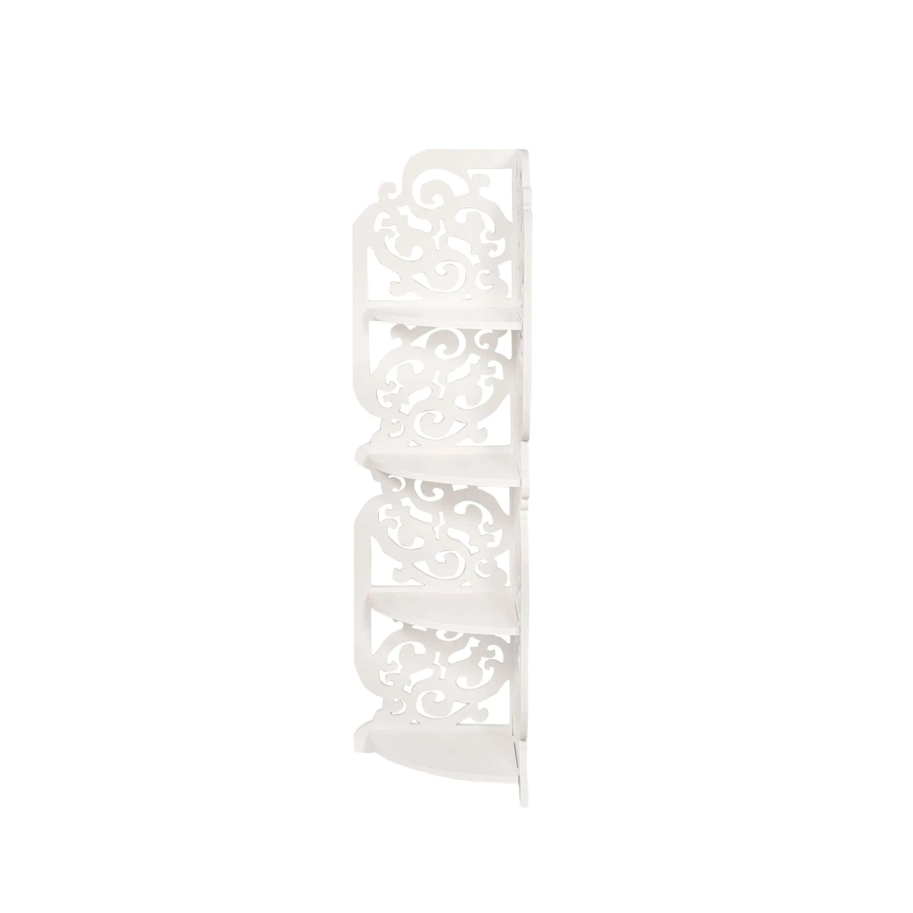 Urbancart Home Décor MDF Corner Books and showpiece Shelf Rack (DIY Assembly Required) MDF Wall Shelf  (Number of Shelves - 4, White)