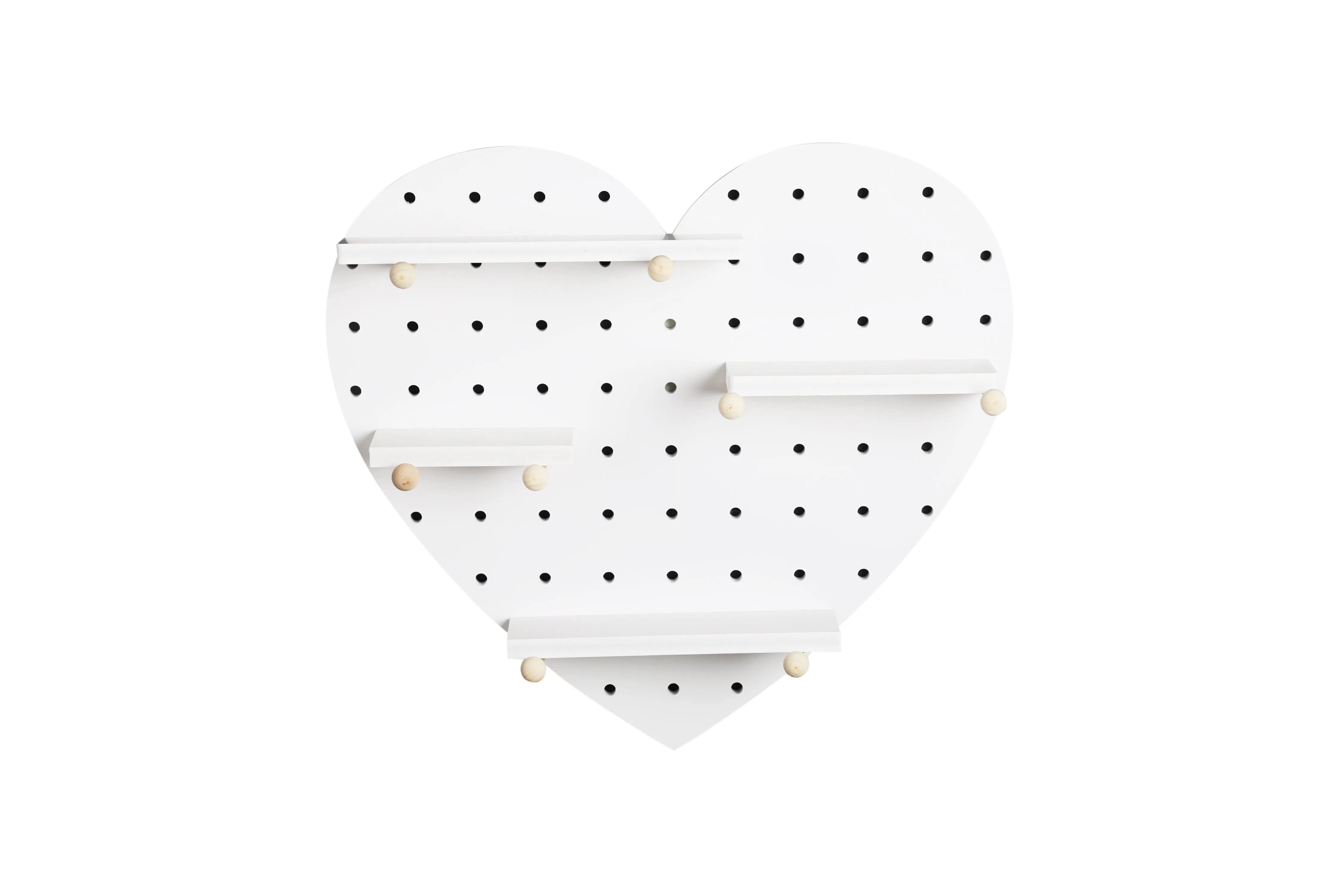 Urbancart Multipurpose Heart-Shaped Floating Wall Shelve/Display Wall Shelf  (Number of Shelves - 4, White)