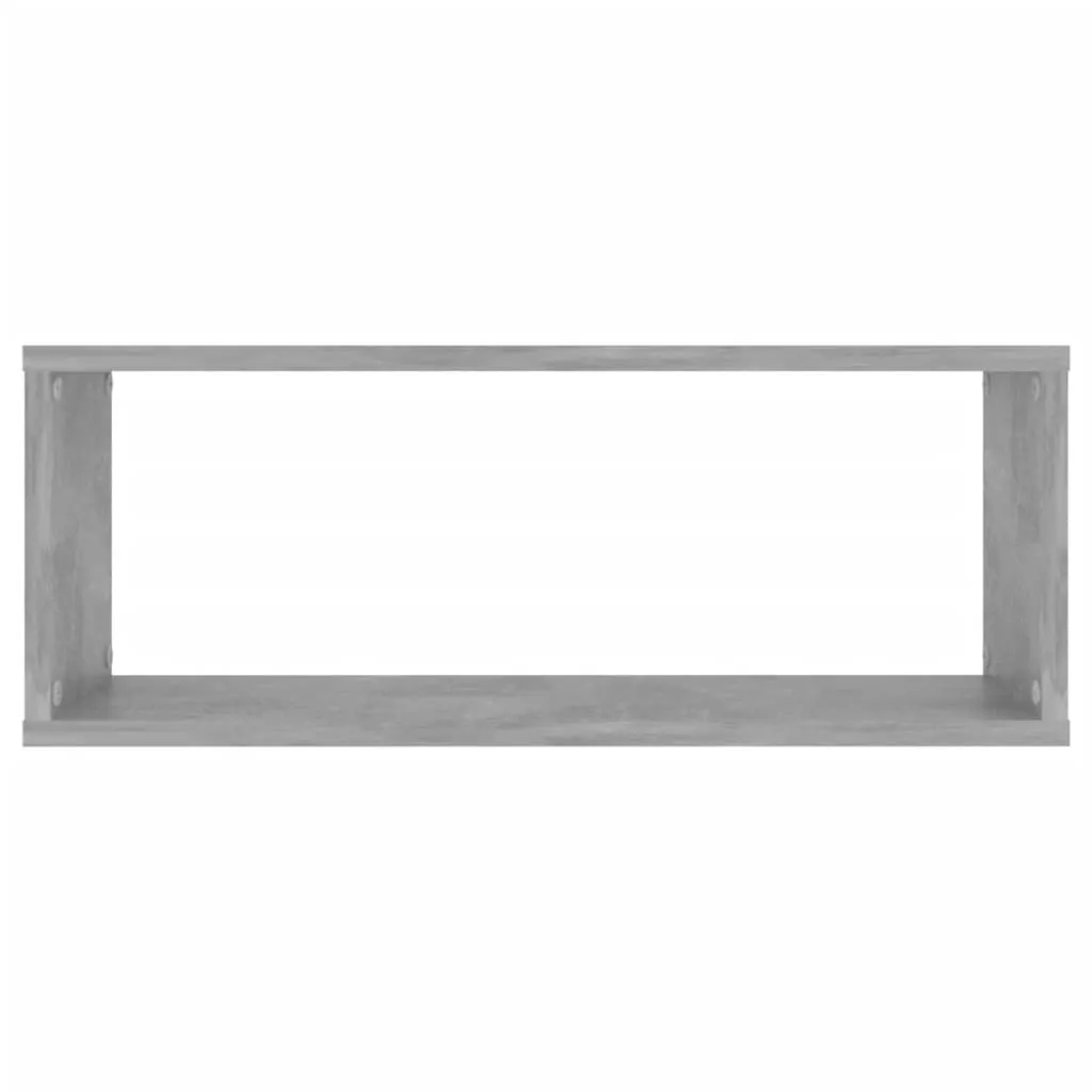 Wall Cube Shelves 2 pcs Concrete Grey 60x15x23 cm Chipboard