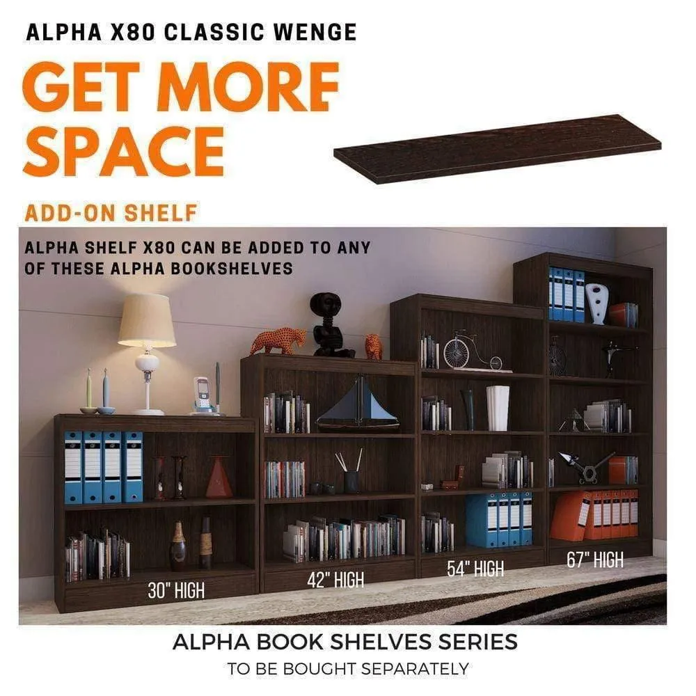 Wall Shelf, Add on Alpha Bookshelf, Classic Wenge