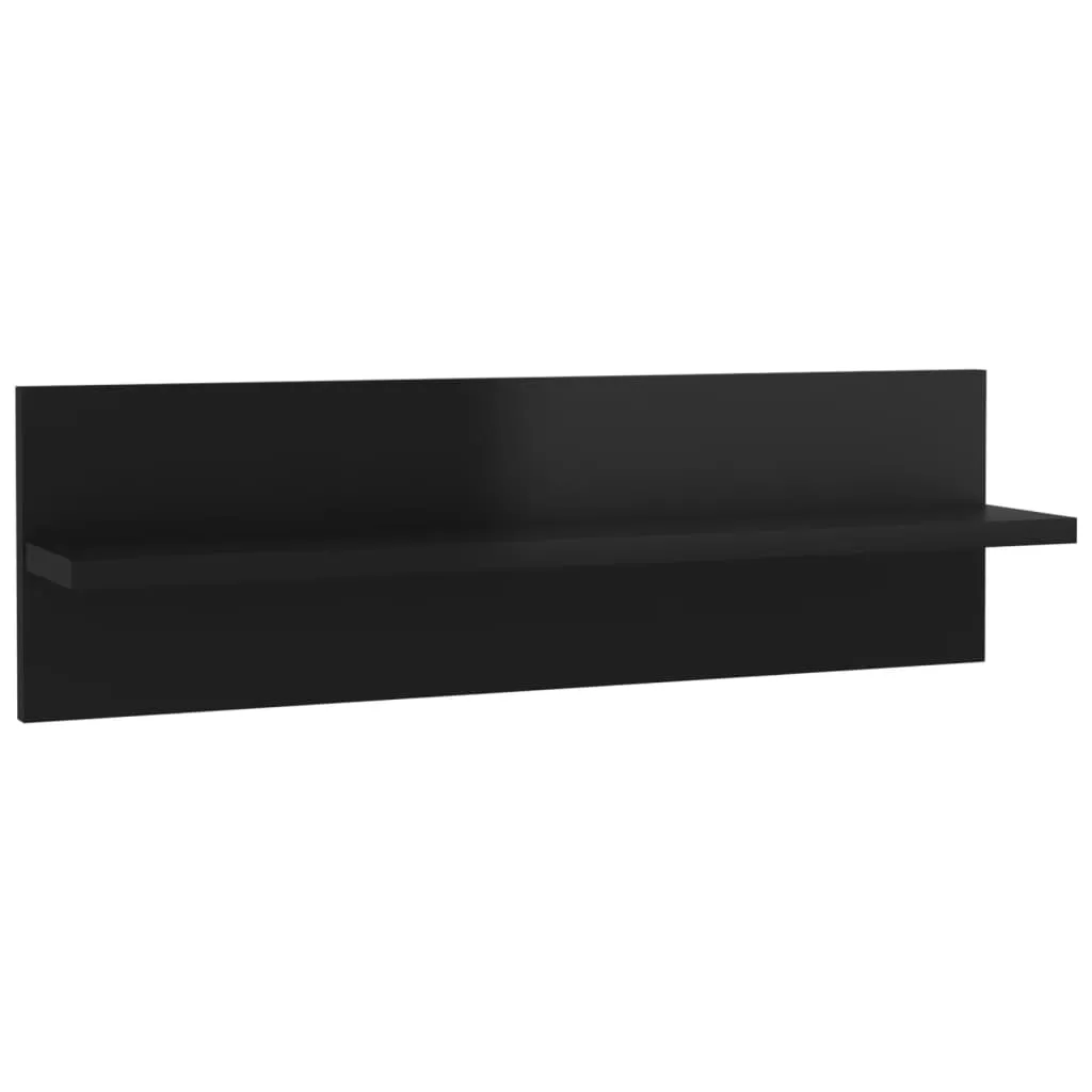 Wall Shelves 4 pcs High Gloss Black 60x11.5x18cm Chipboard