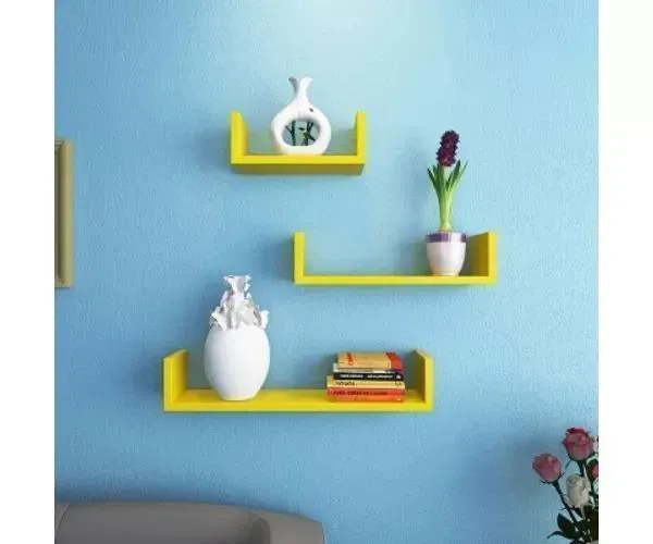 Wooden Handicraft Wall Decor Designer Wall Shelf Pack of 3