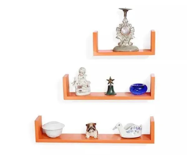 Wooden Handicraft Wall Decor Designer Wall Shelf Pack of 3