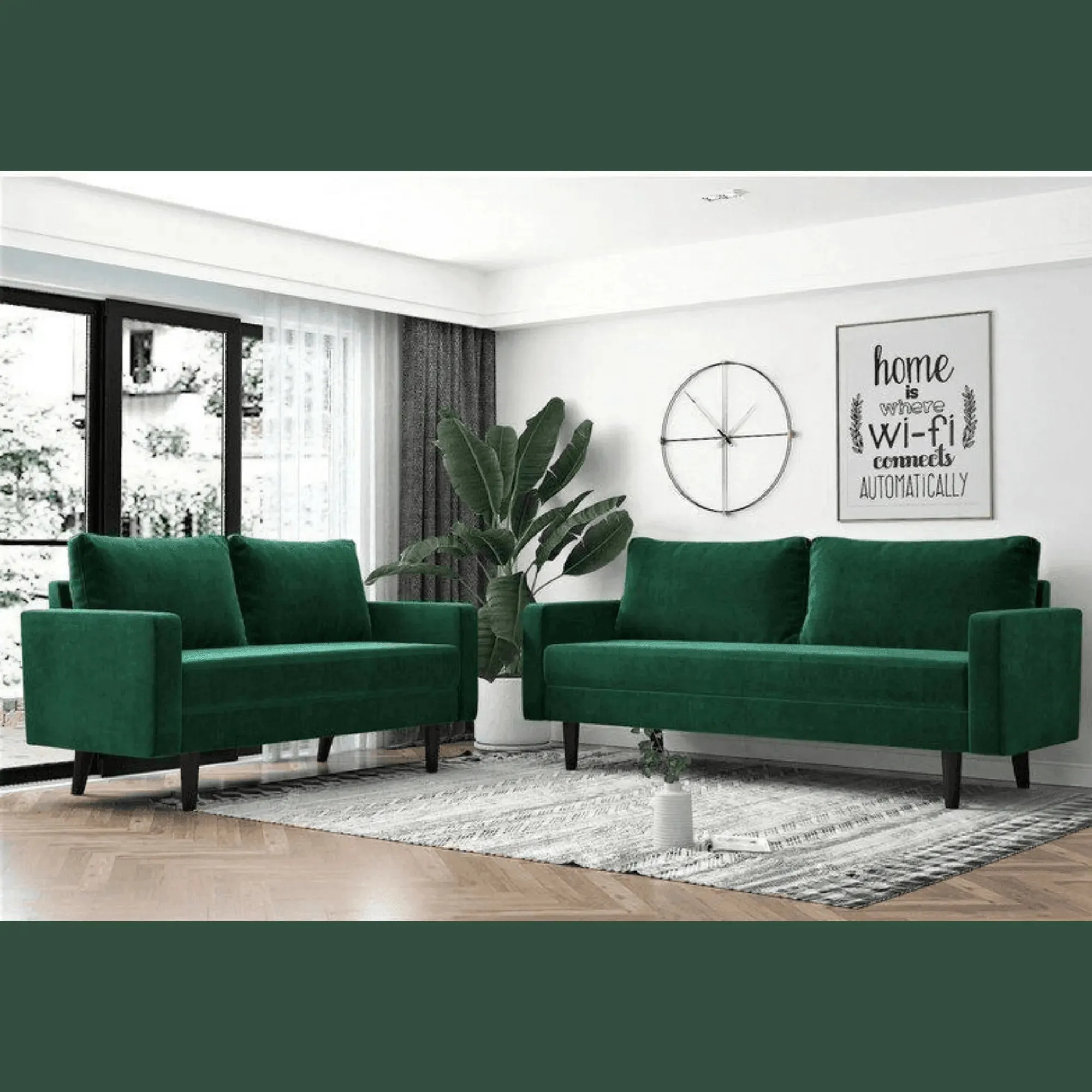 Wooden Twist Allay Designer Handmade Velvet Fabric Solid Wood Soft & Comfortable Sofa Set