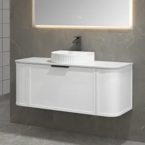 York 1200mm Curved Wall Hung Vanity Matte White